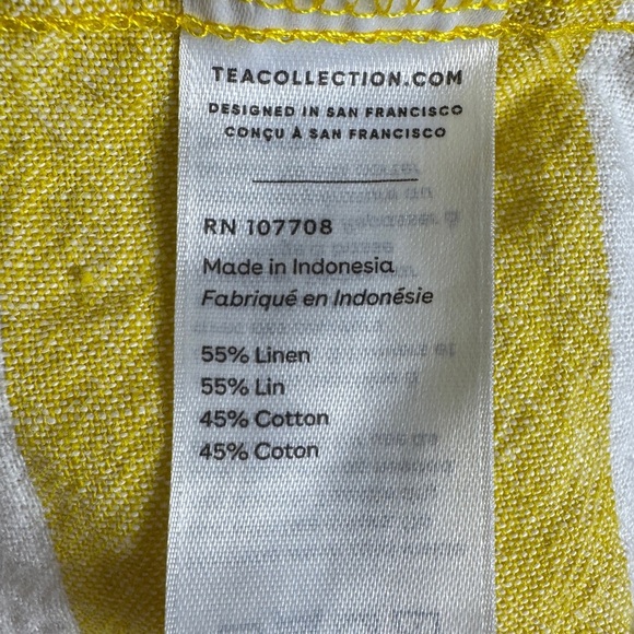 Tea Collection Striped Button Shoulder Hi-Low Hem Dress, Size 12 - Picture 7 of 7